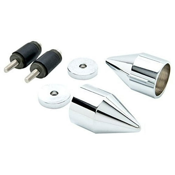 Krator Silver Spiked Bar Ends Weights Sliders Easy Installation  HBD027S