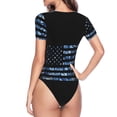 thumbnail image 4 of Naloa Navy Camouflage American Flag Women's Short-Sleeved Onesie, One-Piece Swimsuit for Parties, dates, clubs - X-Large, 4 of 9