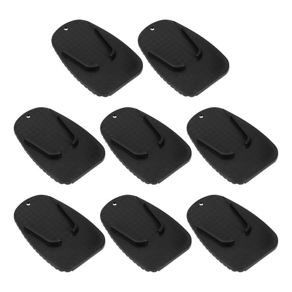 8pcs Motorcycle Motorbike Kickstand Pad Support Plate Pad Parking Stand Side Stand Extension Pad Black