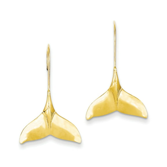 Primal Gold 14 Karat Yellow Gold Whale Tail Wire Earrings