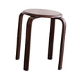 thumbnail image 2 of Fancyes Solid Wood Round Stool, Dining Table Stool, Portable Dressing Table Stool, Simple Stacking Stool, Wooden Stool for Living Room Decoration Walnut, 2 of 8