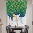 thumbnail image 3 of Peacock Feathers Balloon Curtains for Living Room/French Door, Ombre Blue Green Modern Animals Printed Tie Up Curtains 63 Inch Length Energy Saving Kitchen Curtains Shades for Windows 42"x63", 3 of 8