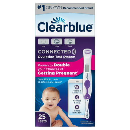 Clearblue Connected Ovulation Test System featuring Bluetooth connectivity and Advanced Ovulation Tests with digital results, 25 ovulation (Best Time Of Day To Check Ovulation)