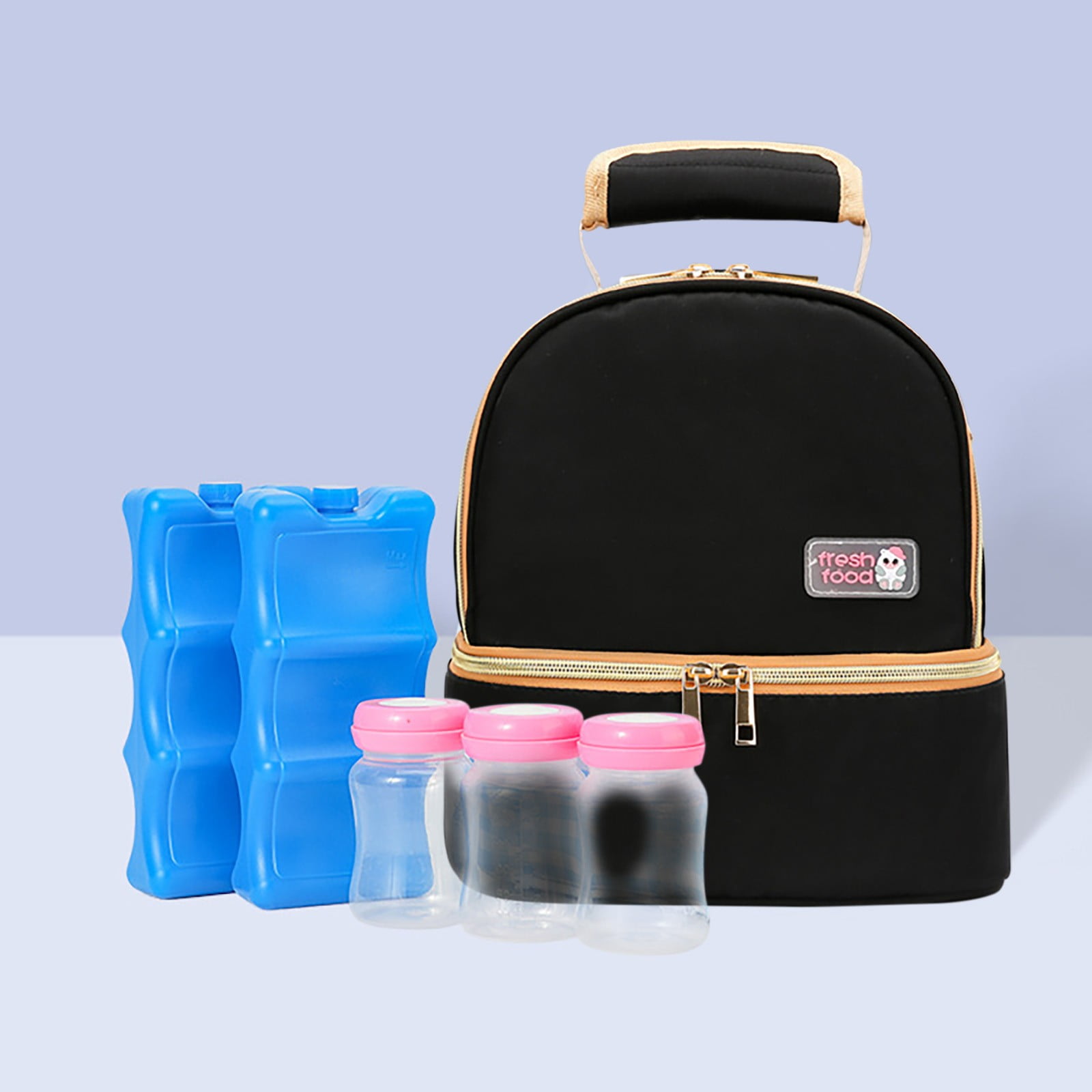 SPOORYYO Breastmilk Cooler Bag with Ice Pack,Insulation Bag Milk Bag Milk Storage Backpack Bento Bag Double-layer Breast Milk Backpack Milk Bottle Fresh-keeping And Refrigerated Mommy Bag
