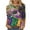 D Multicolor, variant on YUGYXL Women's Casual Plus Size 3/4 Sleeve Shirts Mardi Gras Party Mask Graphic Loose Cozy Blouse Ladies Crew Neck Soft Tunic Blouse Celebration Tees Sales