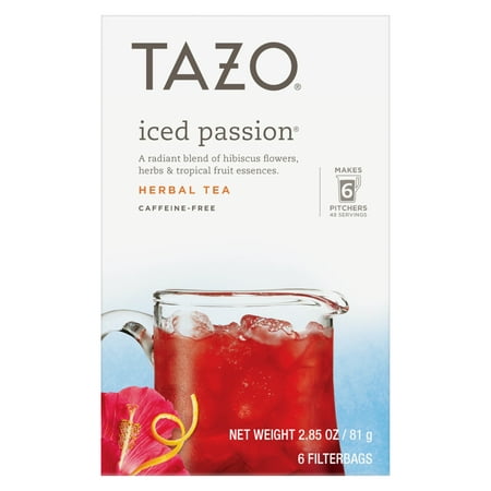 Tazo Iced passion Tea Bag Herbal Tea 6ct (Best Herbal Tea For Period Pain)