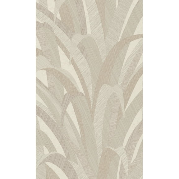 Taupe Tropical Palm Leaves Wallpaper
