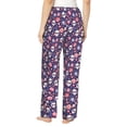 thumbnail image 2 of Bixox Women's white Skull Flower Patterned Pajama Pants Loungewear, 2 of 5