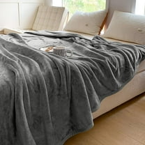 Shilucheng Fleece Blanket Throw, Cozy Fuzzy Throw Blankets, Soft Plush Bed Blanket Gray, 60"x44"