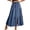 Blue, variant on Skirts for Women Breathable Comfortable Summer Casual Elastic Waist Slit Solid Color Pleated Drawstring Pockets Women's Skirts