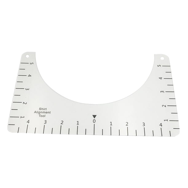 Regla de camiseta Herramienta de alineación de centrado de cuello redondo para diseño de regla de camiseta, pequeña, 10 x 6 pulgadas Yuarrent HA002862-01