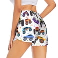 thumbnail image 3 of Goofa Cartoon Monster Trucks1 Printed Women 2 in 1 Running Shorts,Quick Dry Athletic Workout Shorts,High Waisted Athletic Shorts with Liner Pockets-Medium, 3 of 9