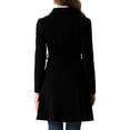 thumbnail image 3 of INSPIRE CHIC Double Breasted Winter Coat for Women Flat Collar Belted Pockets L Black, 3 of 5