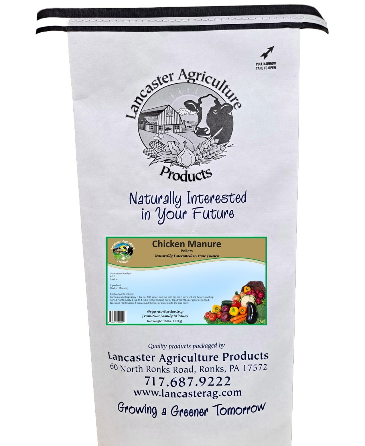 Chicken Manure Pellets 16 Pounds - Nutrient-Rich, Slow-Release Fertilizer with Nitrogen, Phosphorus & Potassium for Healthy Plant Growth and Soil Improvement - Lancaster Agriculture Products