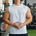 thumbnail image 5 of Njagoc3 Mens Sleeveless Solid Color Tank, Classic Crew Neck, Soft Polyester, Daily Casual & Gym Vest, 5 of 6