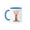 Blue/White, variant on 3drose, Cool Silly Creative Pink Giraffe Drinking a Hot Cup of Coffee, 11oz Two-tone Black Mug