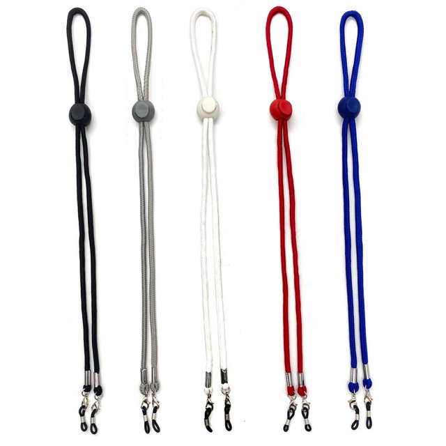 5 piezas de cadena de gafas con cuentas, cordón de retención de gafas de sol antideslizante