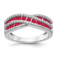 thumbnail image 1 of 14k White Gold Real Diamond and Ruby Fancy Ring, 1 of 1
