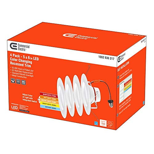 Commercial Electric NS01aA11FR1-259/3 Led Recessed Trim, 12 Pack, White, 12 Count