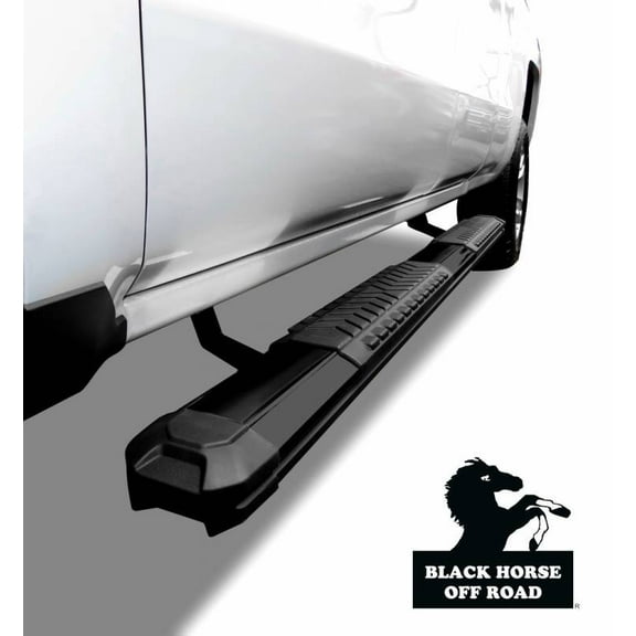 Black Horse Off Road RN-DGRAM-19-79-BK Black Aluminum 2 Pieces Running Board Running Boards Fits select: 2019 ,2022 RAM 1500