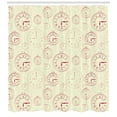 thumbnail image 3 of Ambesonne Vintage Shower Curtain, Roman Digits on a Clock, 69"Wx84"L, Pale Yellow Magenta, 3 of 3