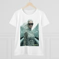 thumbnail image 4 of Women's Midweight Cotton T-Shirt Silver Futuristic Train Model 010, 4 of 5