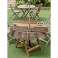 thumbnail image 4 of Outdoor Tablecloth with Umbrella Hole for Patio/Picnic/Party/Camping, Farmhouse Beige Brown Waterproof Table Cloth Round Cover Washable, Vintage Wooden Striped (Dia 54"), 4 of 8