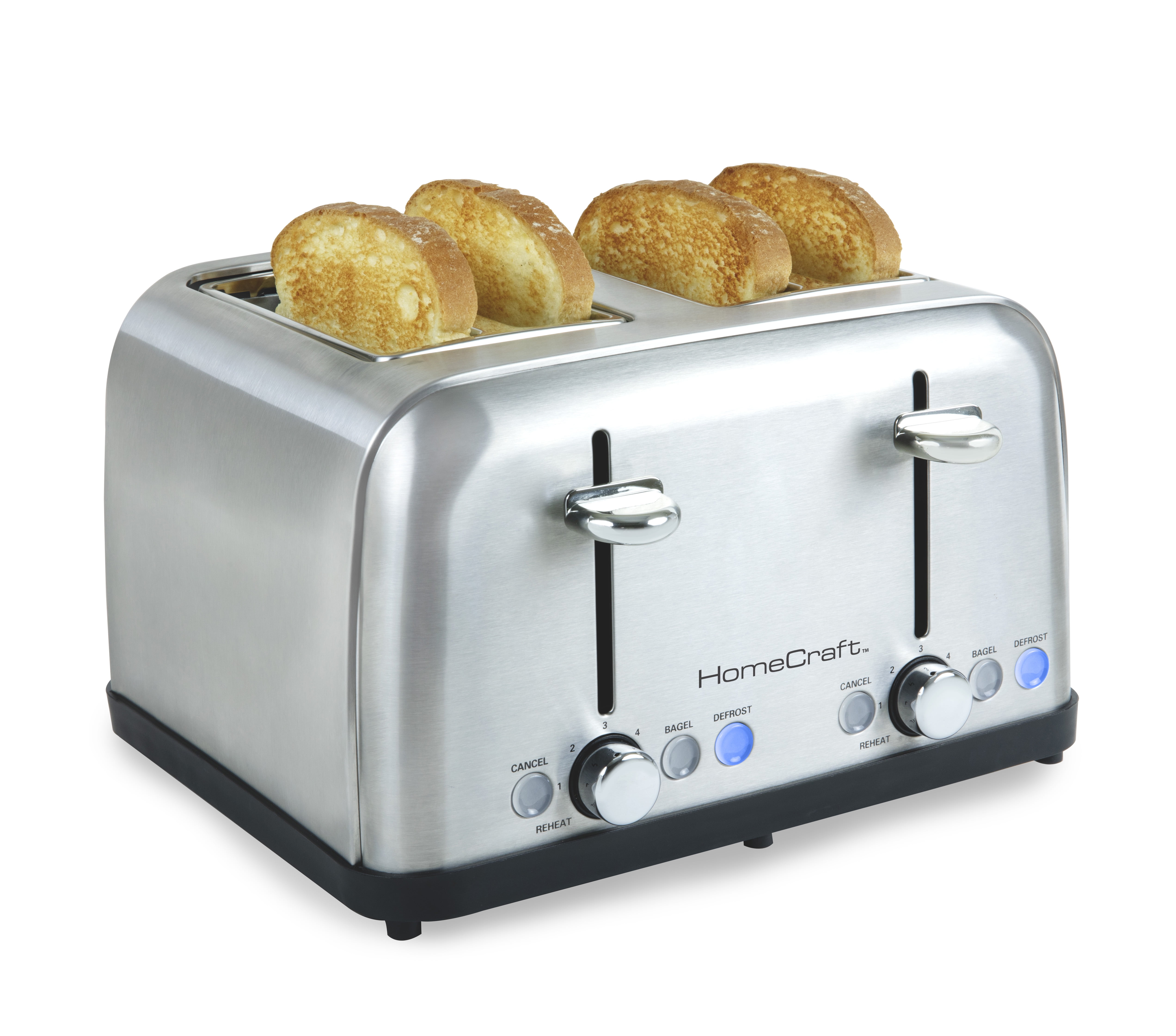HomeCraft HCTST4SS Stainless Steel 4Slice Toaster