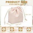 thumbnail image 2 of Uxcell 2 Pcs Bolsa de Maquillaje con Cordón, Bolsa Cosmética de Lona de 4.7" para Organizador de Artículos de Tocador de Viaje, Rosa, 2 of 7