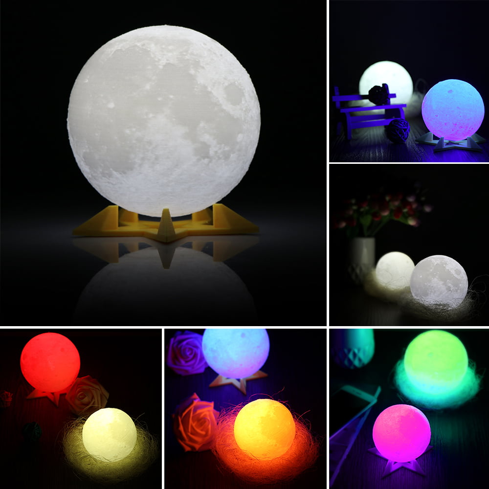 Details about   Indoor Decor 3D Moon Lamp Remote Control LED Touch Night Light Desk Lamps 