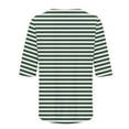 thumbnail image 5 of Tops for Women Plus Size Short Sleeve Stripe Round Neck Pullover Casual Shirts Loose Blouse Green,Shirts for Women, 5 of 5