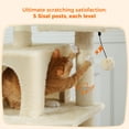 thumbnail image 6 of PAWZ Road Cat Tree Condo 54" with Sisal Covered Scratching Posts Tower Deep Hammock and Large Perch for Small Cats, Beige, 6 of 11
