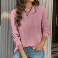 thumbnail image 4 of Vedolay Fall Sweaters Womens 2023 Winter Sweaters Casual Turtleneck Long Sleeve Striped Pullover Tops,Pink L, 4 of 5