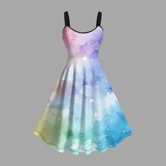 Vetsdori Sleeveless Mini Dresses for Women Holiday Plus Size Slip Dress Summer,Beach Sundress Tank Boat Neck Ladies Dress Graphic
