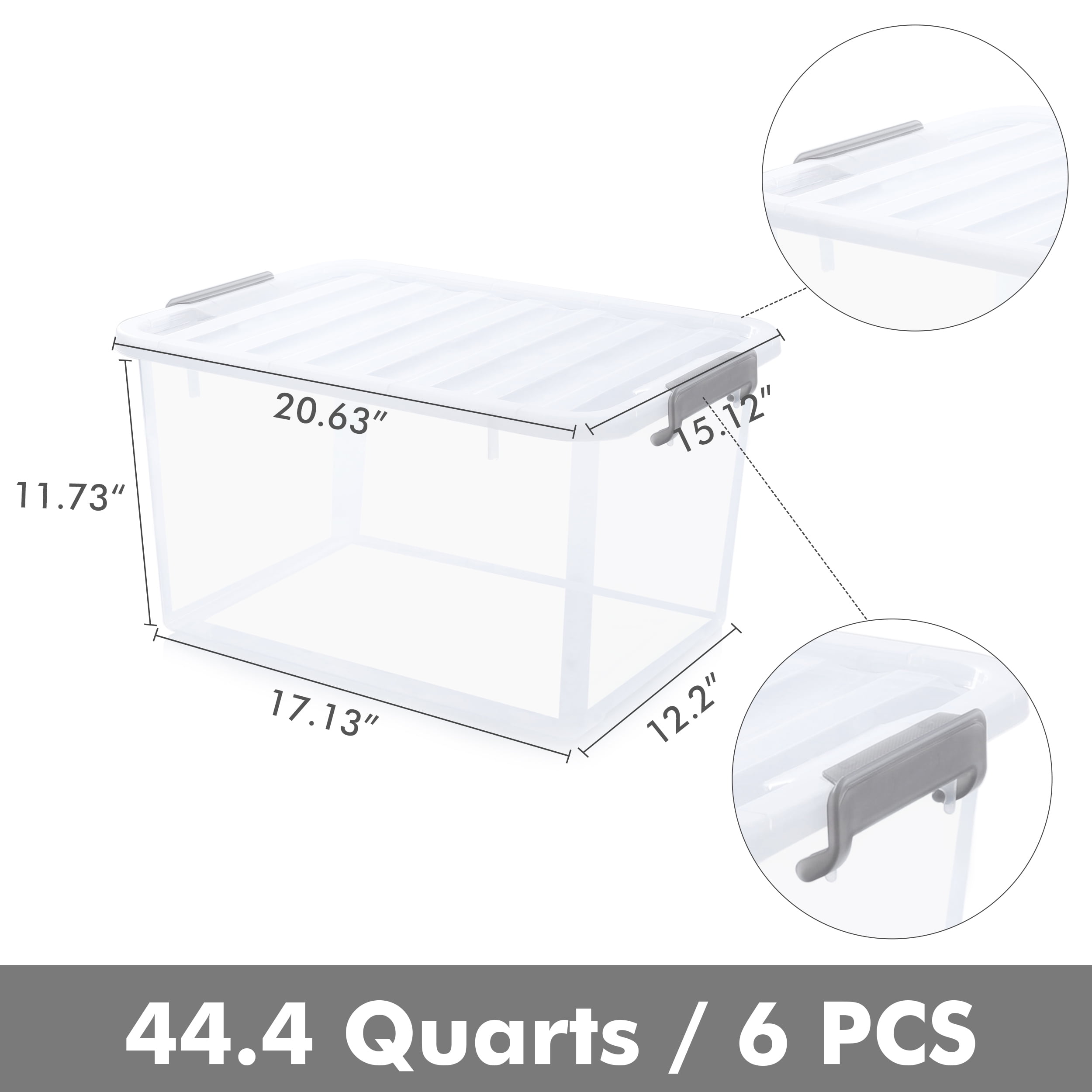 Citylife 17 QT 4 Packs Plastic Storage Bins with Latching Lids Stackable  Storage Containers for Organizing Large Clear Storage Box for Garage Closet