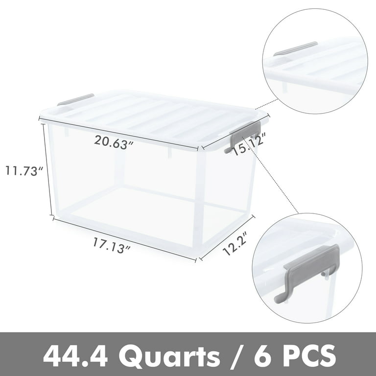 Citylife 6 Packs Small Storage Bins with Lids 3.2 QT Plastic Storage  Containers for Organizing Stackable Clear Storage Boxes…