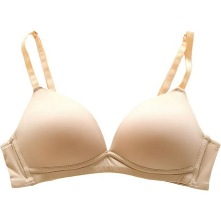 

Deepablaze Women Gathered Bra Ladies Simple 3/4 Cup Solid Color Deep V-neck Rimless Underwear Bra For Women