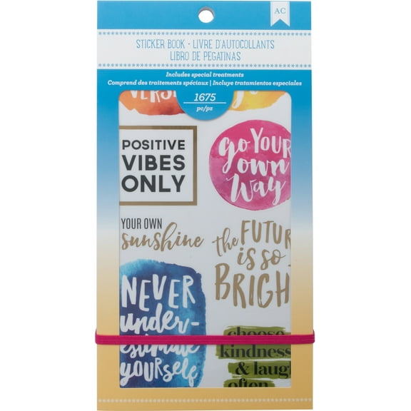 American Crafts Planner Stickers 12-Page Book 4.75"X9"-Inspirational Life