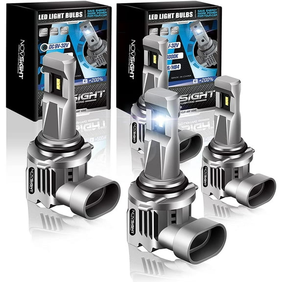 NOVSIGHT 9005 9006 LED Headlights Combo 9005/HB3 for High Beam 9006/HB4 for Low Beam, Quickly Install LED Headlight Bulbs 22000 Lumens 60W Headlights Conversion Kits , 6500K Cool White IP68 Waterproof