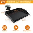 thumbnail image 2 of Universal Cast Iron Griddle 23" X 16",Pre-Seasoned Nonstick Coating Stovetop Griddle For All Gas Grills And 4 Burner Range Oven,Cast Iron Grill Pan for Stove Top With Extra High Sidewalls, 2 of 8