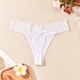 thumbnail image 4 of MuZeFu Cotton Lace Thongs for Women Women's Sexy Lace Striped Lace Hem Comfortable And Breathable Low Waisted Thong, 4 of 4