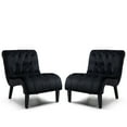 thumbnail image 3 of AVAWING Armless Accent Fabric Upholstered Lounge Chairs Set of 2, Bedroom&Living Room, Adult, Black, 3 of 9