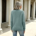 thumbnail image 4 of Meltox Womens Pullover Knit Sweater Long Sleeve Crewneck Slim Fit Lightweight Basic Top Soft Ribbed Trim Casual Layering Shirt Turquoise M, 4 of 8