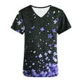 thumbnail image 5 of Abomasnow Oversized Scrub Tops for Women Short Sleeve Stretchy Medical Working Uniforms Cute Floral Printed V Neck Nursing Tee, 5 of 5