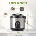 thumbnail image 4 of 5-Cup Uncooked Rice Cooker Electric One-Touch for Asian Japanese Sushi Stainless Steel Inner Pot with Removable Lid Steamer Automatic  Warm Silver, 4 of 6