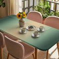 thumbnail image 3 of Green Ombre Table Cloths for 6 Foot Rectangle Tables, Modern Yellow Gradient Farmhouse Art Patio Waterproof Elastic Fitted Tablecloths, Washable Rectangular Table Cover for Camping, 3 of 8