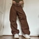 thumbnail image 2 of Gibobby Pantalones de vestir para mujer Petite largos de cintura alta con pernera ancha Ajuste suelto Trabajo Oficina Pantalones largos (Coffee, L), 2 of 5
