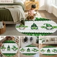 thumbnail image 6 of Three Leafs Washable Area Rug&nbsp;3 ft Gnome Green Leaf White Wood Striped Plaid Lucky Soft Round&nbsp;Rugs for Living Room, Non Slip Carpet for Bedroom&nbsp;Entryway Dining Room, 6 of 9