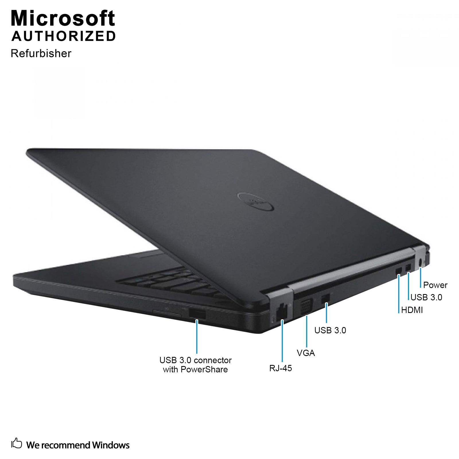 Dell Latitude E5450 14.0 Laptop, Intel Core I3-5010U 2.1Ghz, 12G DDR3L, 240G SSD, USB 3.0, VGA, HDMI, W10P64-Multi Languages Support (EN/ES/FR)