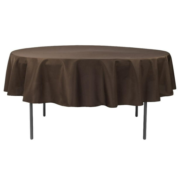 1 Pc, Polyester 90" Round Tablecloth Chocolate Brown For Weddings
